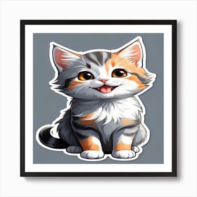 Cute Kitten Sticker Art Print