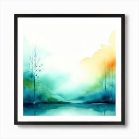 Watercolor Landscape Painting 3 Art Print