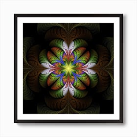 Fractal Flower Fantasy Pattern Art Print