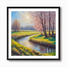 River In Spring Art Print