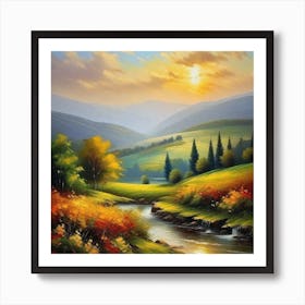 Sunset In The Valley 3 Art Print