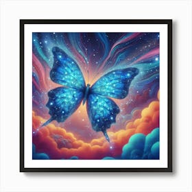 Blue Butterfly Art 2 Art Print