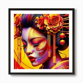 Japan Geisha Visual 53 Art Print