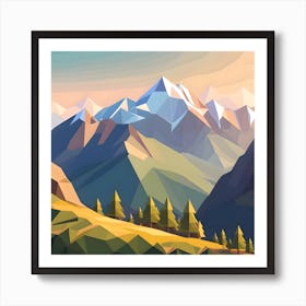 Low Poly Landscape Art Print