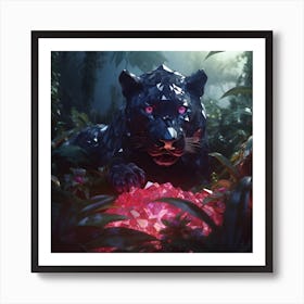 Bejewelled Black Panther. Silent as the night, fierce as the dark 1 Art Print