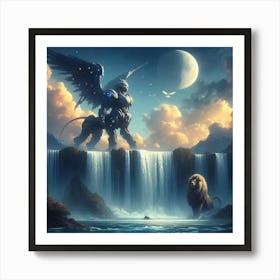 Lion And Griffin Art Print