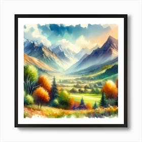 Watercolor Landscape Painting 15 Art Print