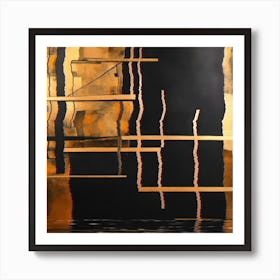 'Gold And Black' Black And Gold Wall Art Art Print