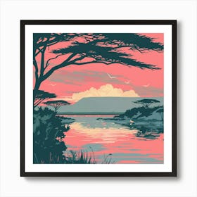 Sunset In Kenya 6 Art Print