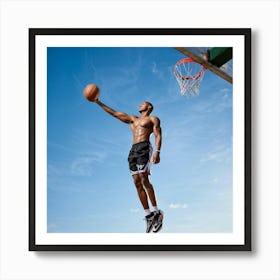 Young Shot Competition Play Board Urban Action Man Court Training Fitness Basket Abdomin (12) Art Print