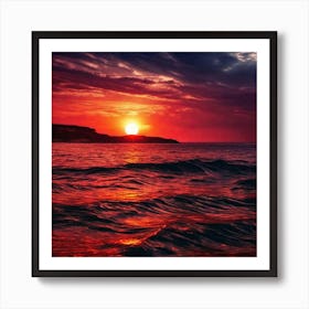 Sunset Over The Ocean 163 Art Print