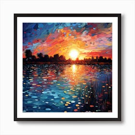 Sunset By The Lake 2 Art Print