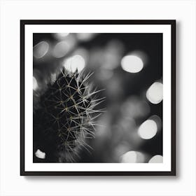 Cactus black and white Art Print