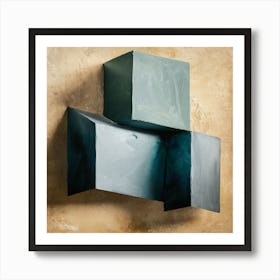 'Blue Cubes' Art Print