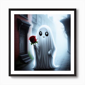 Ghost With Rose Art Print