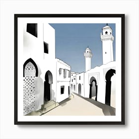 Islamic Architecture tetouan ink style Art Print