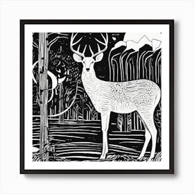 Deer In The Woods Art Print