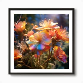 Rainbow Flowers Art Print