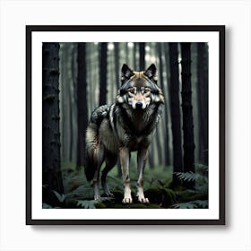 Wolf In The Forest 56 Art Print