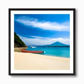 Red Boat On The Beach 1 Art Print