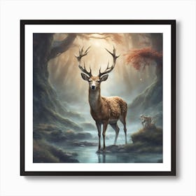 Deer In The Forest Art Print