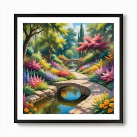 Garden In Bloom Paintings Art Print Art Print