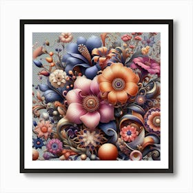 Fractal Flowers Art Print