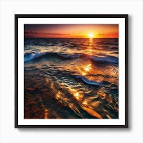 Sunset At The Beach 463 Art Print