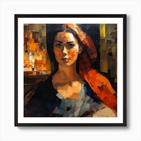 Woman In Red 9 Art Print