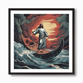 Jesus In The Boat Art Print