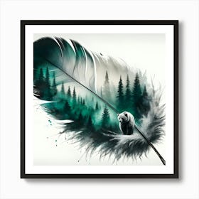 Bear Feather Painting Art Print