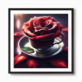 Blossom Rose In A Cup Art Print