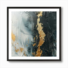 Abstract Gold And Black Painting 11 Art Print