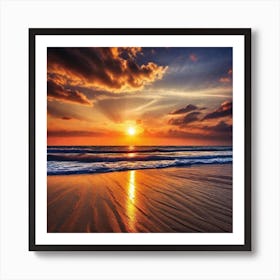 Sunset On The Beach 450 Art Print