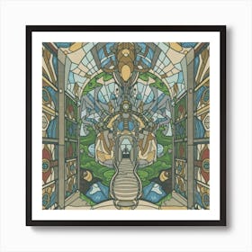 A wonderful artistic painting on stained glass 7 Art Print