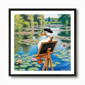 Duck On Easel Art Print