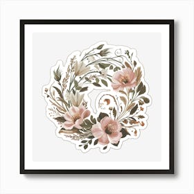 Floral Wreath 19 Art Print