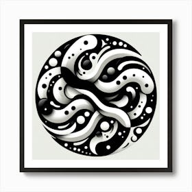 Black and White Abstract Art 254 Art Print