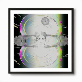 Abstract, Male portrait, white, artwork print, "Calm In The Chaos" Art Print