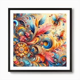 Colorful Floral Painting 5 Art Print