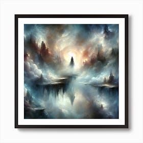 Lone Figure In The Clouds Art Print