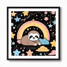 Cute Sloth Art Print