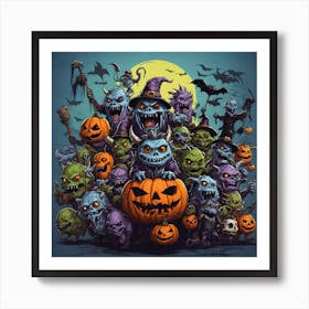 Halloween Monsters 1 Art Print