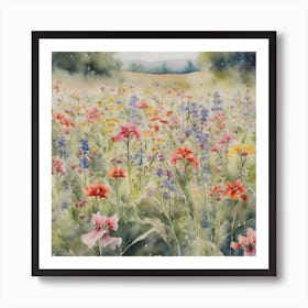 Watercolor Wildflowers Art Print