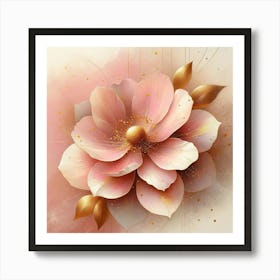 Pink Flower Painting Art Print