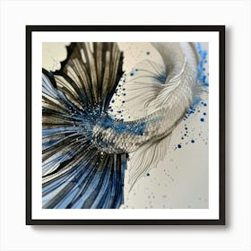 Siamese Fish Tail Art Print