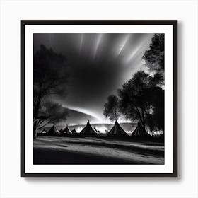 Tents At Night 3 Art Print