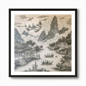 Chinese Landscape Painting 3 Art Print