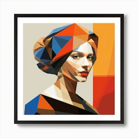 Geometric Dutch Woman 03 Art Print