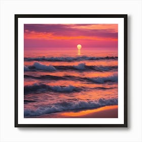 Sunset At The Beach Art Print